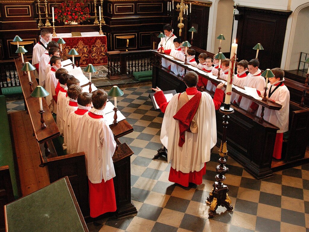 children singing at church