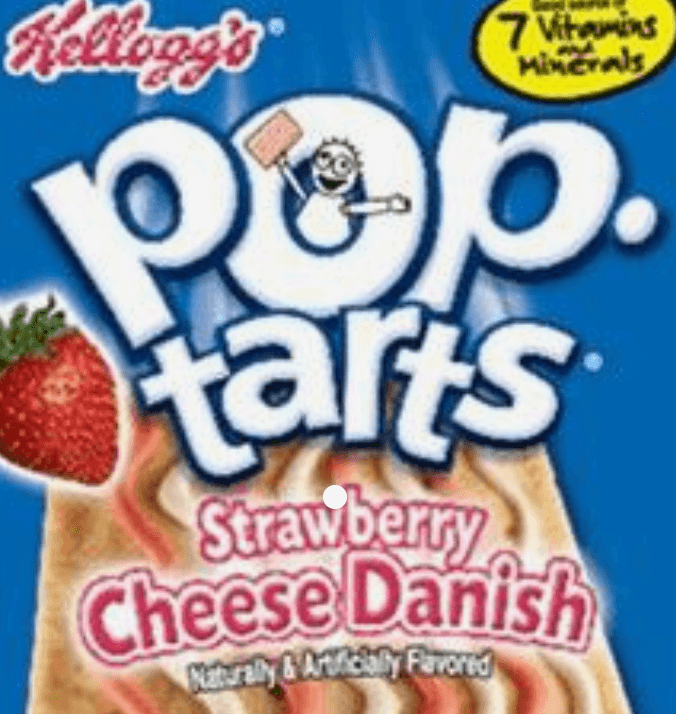 Box of discontinued Pop-Tarts strawberry cheese Danish flavor, sourced from Pinterest