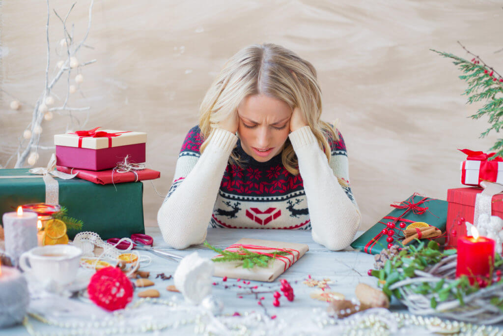 woman stressed during holidays