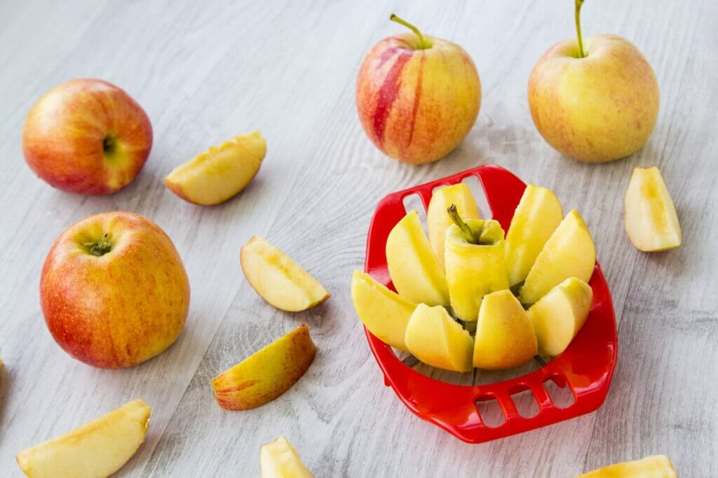 Apple cutter on white background