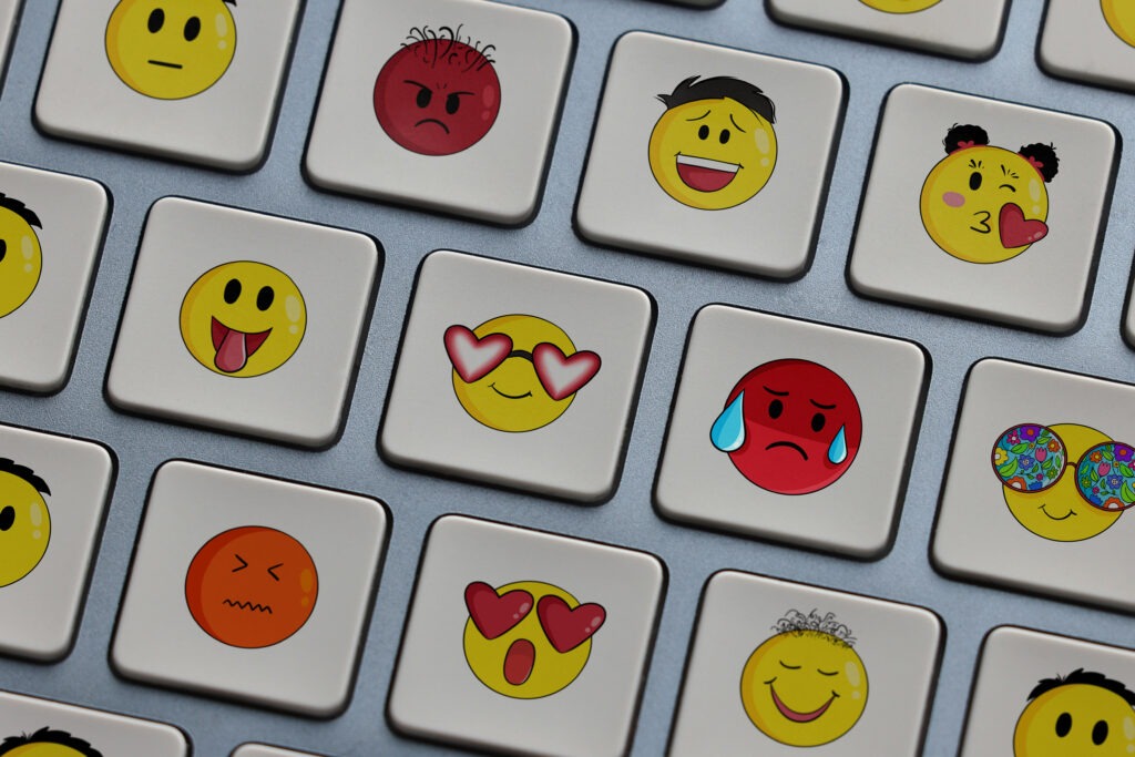Emoticon faces on computer keyboard