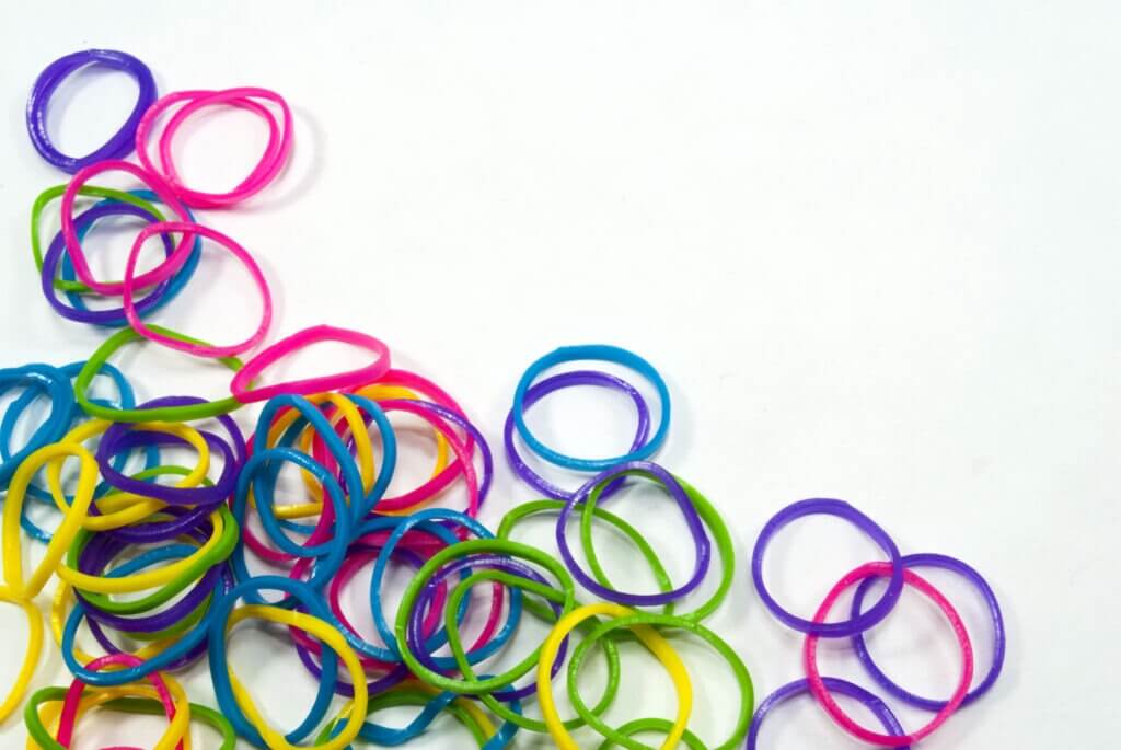 Multi color rubber bands for hair