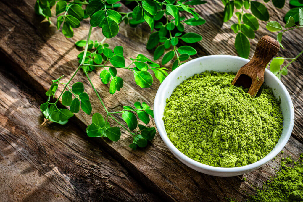 bowl of moringa powder