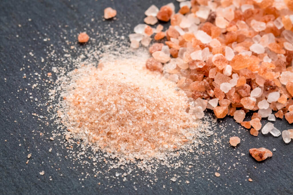 himalayan pink salt, coarse and ground