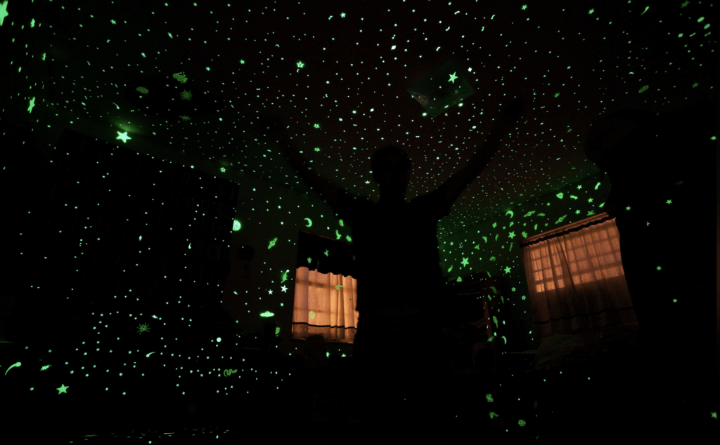 glow-in-the-dark stick on stars, posted on reddit