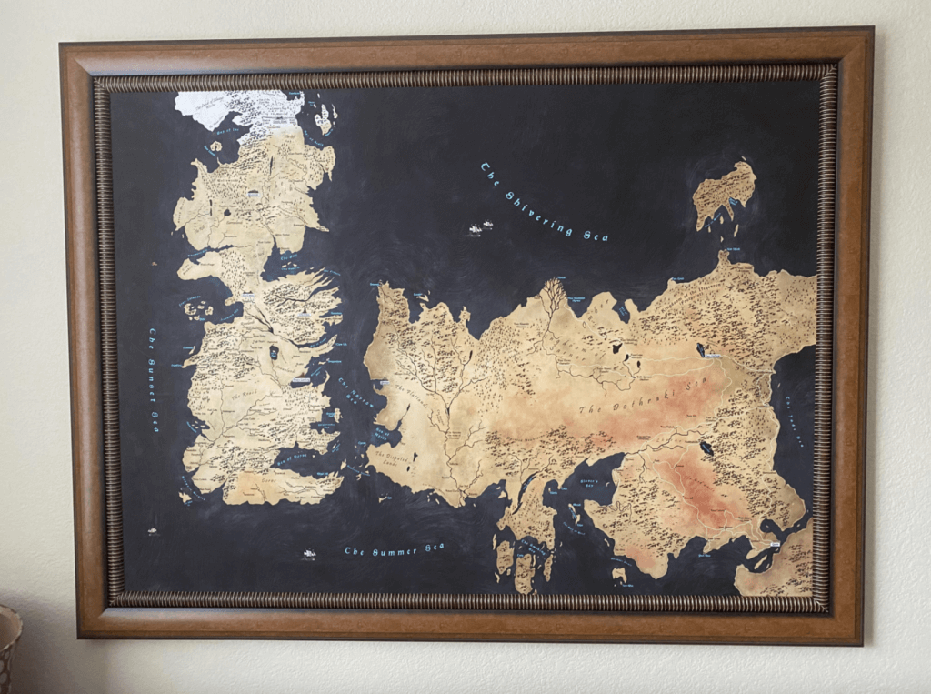 framed game of thrones map