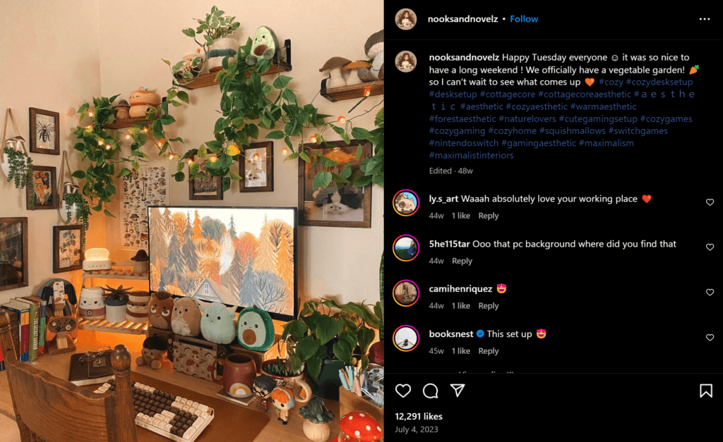 Maximalist decor example from Instagram