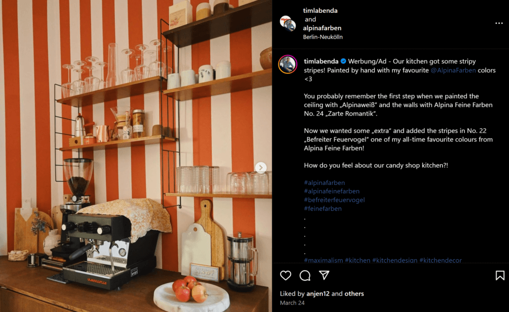 Maximalist decor example from Instagram