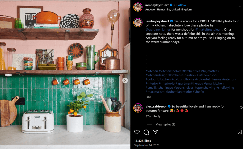 Maximalist decor example from Instagram