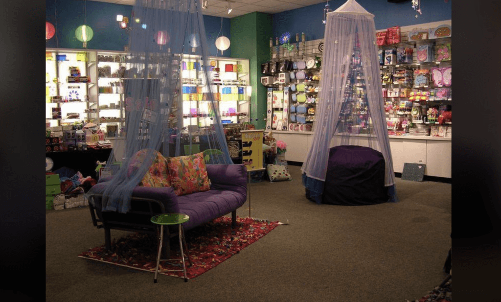 canopies in a store called dry ice