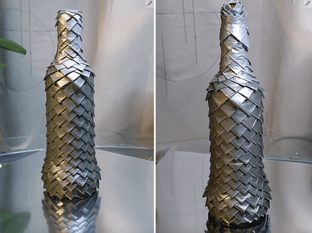 dragon scale duct tape bottle cozy