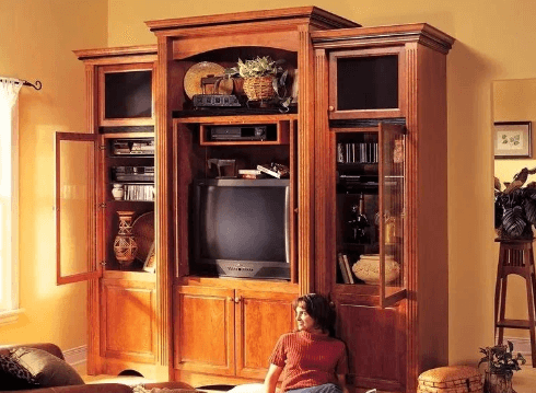 Boxy entertainment center from the 90s or 2000s