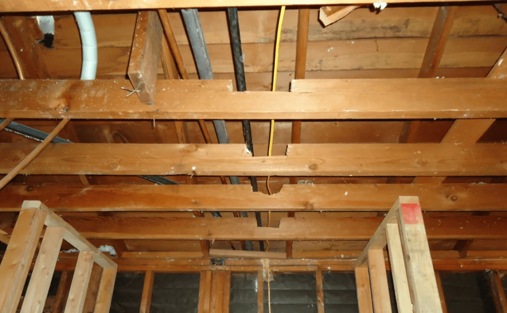 Bad DIY floor beams for electrical wiring