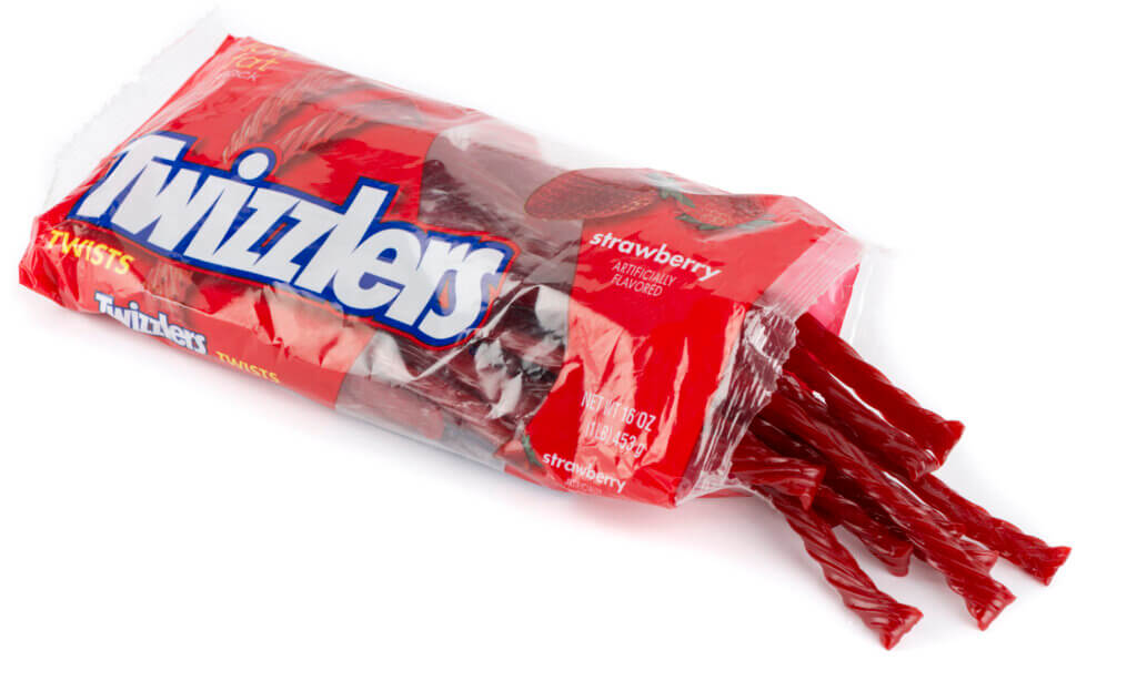 A packet of Twizzlers candy