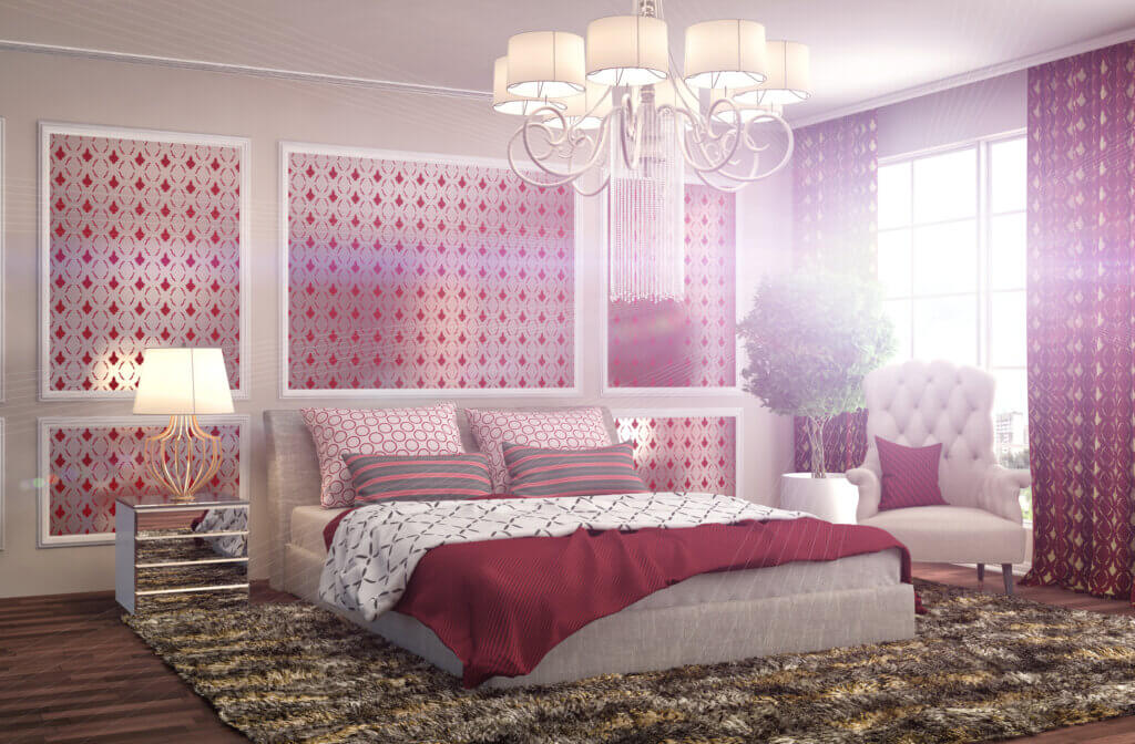 Bedroom interior. 3d illustration