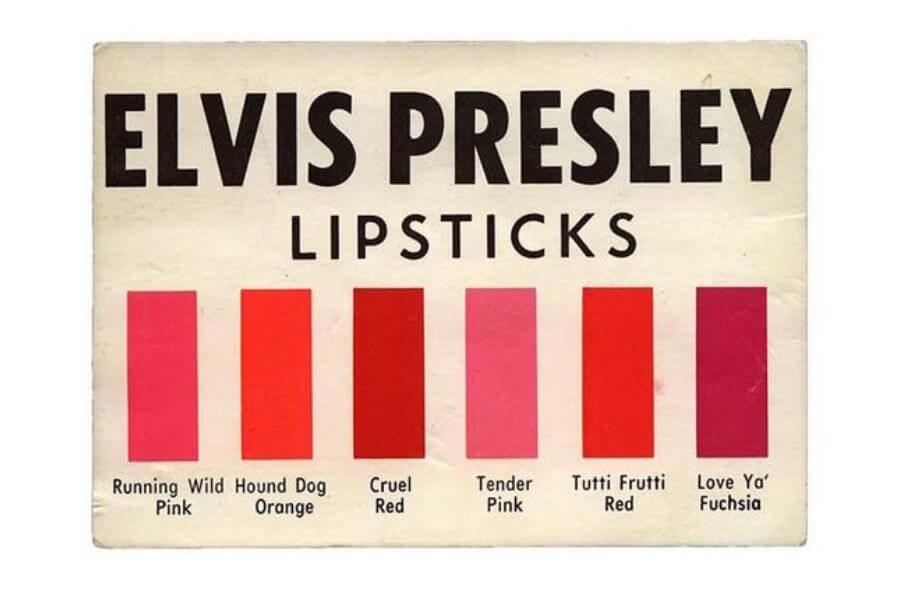 A box of Elvis Presley's lipstick line from the 1950s