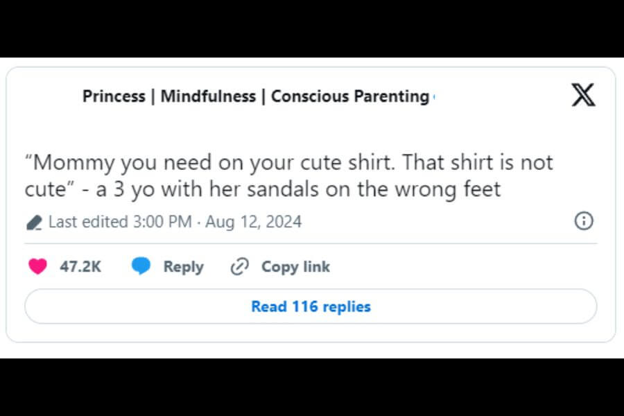 young kid criticizing their mom shirt