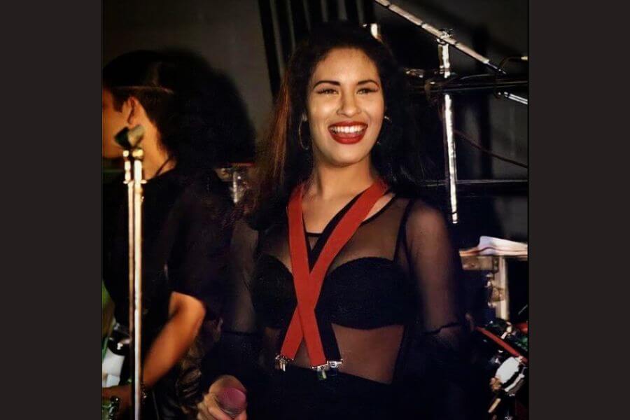 Selena smiling on stage