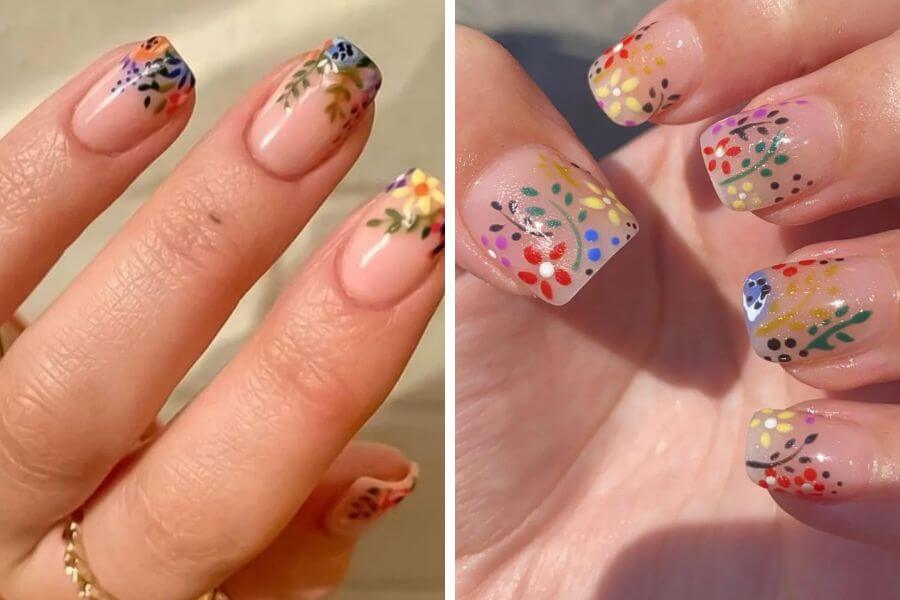 Comparison between two flower nail art sets