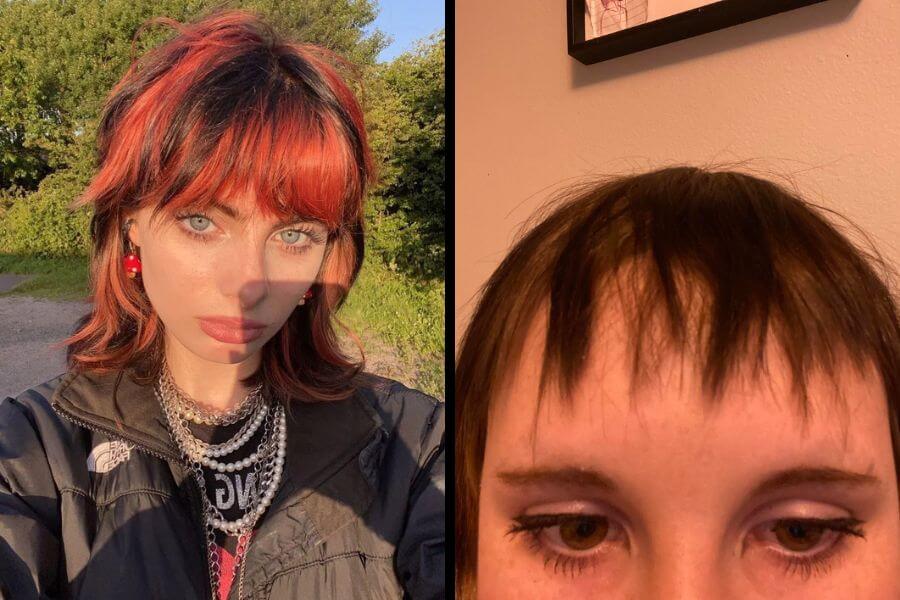 comparison between a good and a bad hairbangs