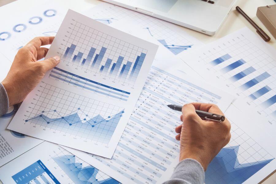 businessman working data document graph chart report marketing research development  planning management strategy analysis financial accounting. Business  office concept.