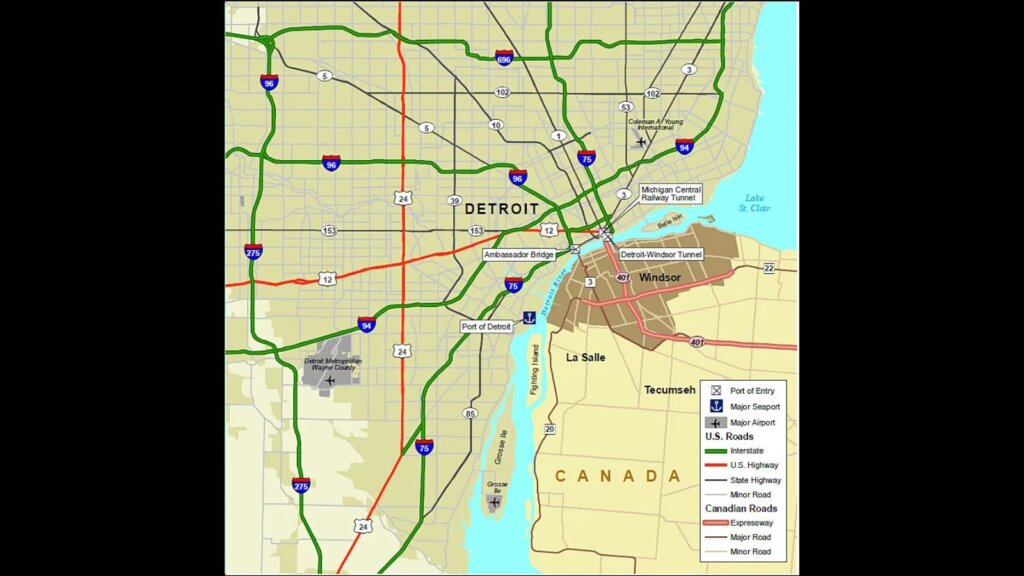 Map of Detroit.