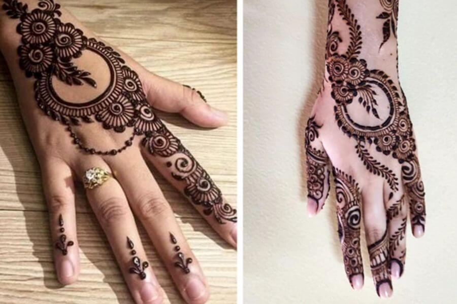 Mehndi/Henna job on a hand comparison