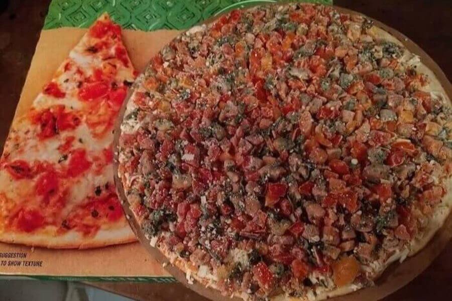 FROZEN PIZZA WITH LOTS OF TOPPINGS