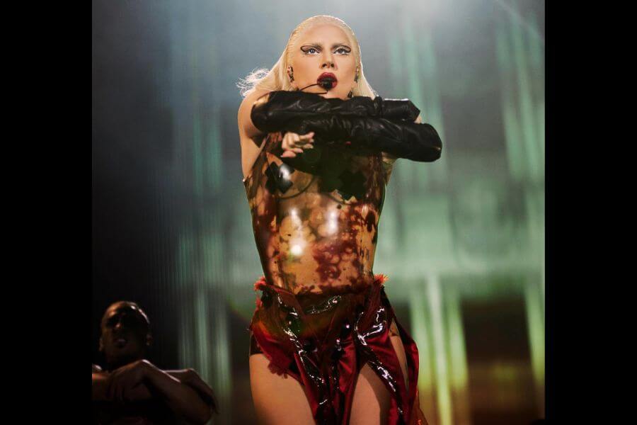 Lady Gaga performing on stage