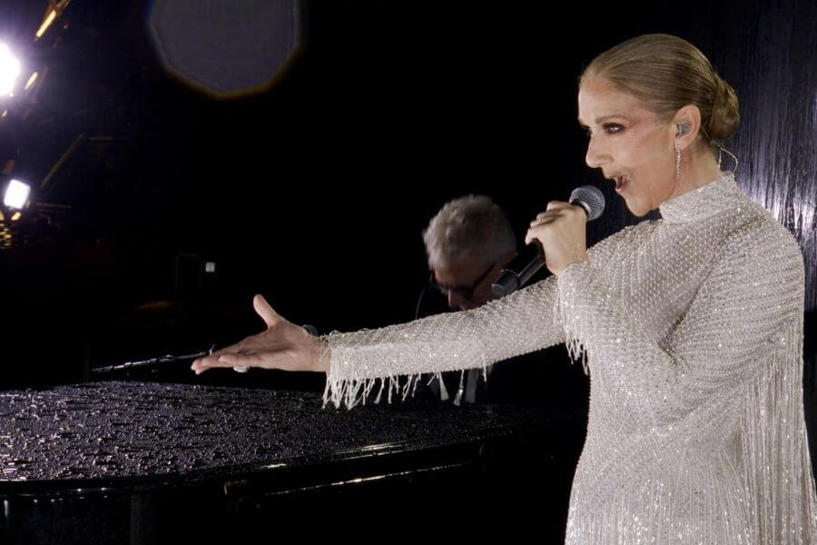 Celine Dion performing on stage