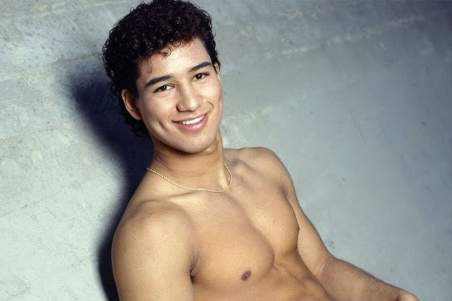 Young Mario Lopez shirtless