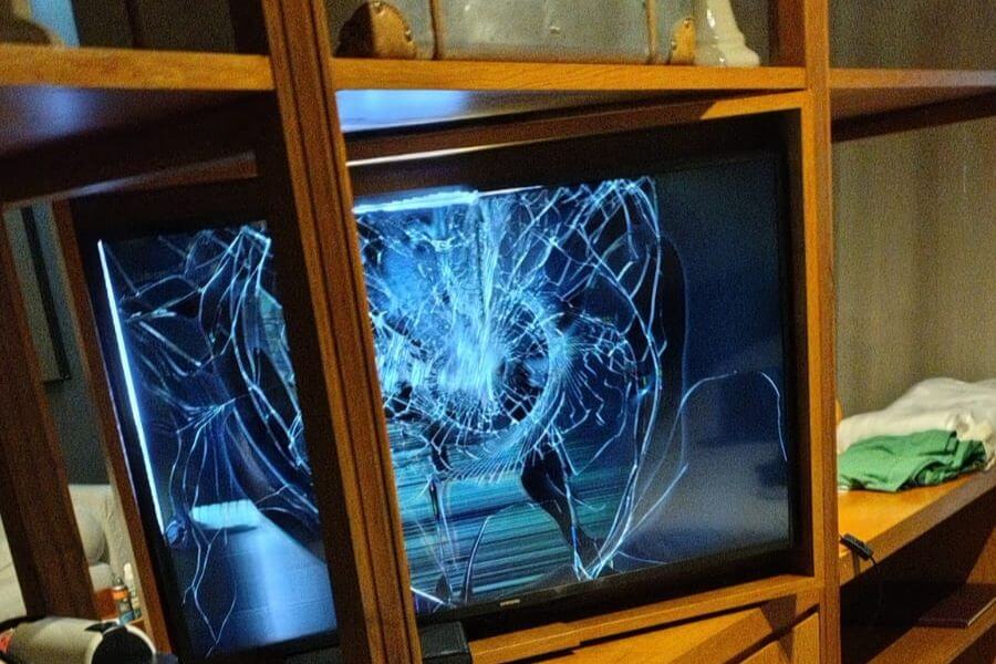 smashed tv