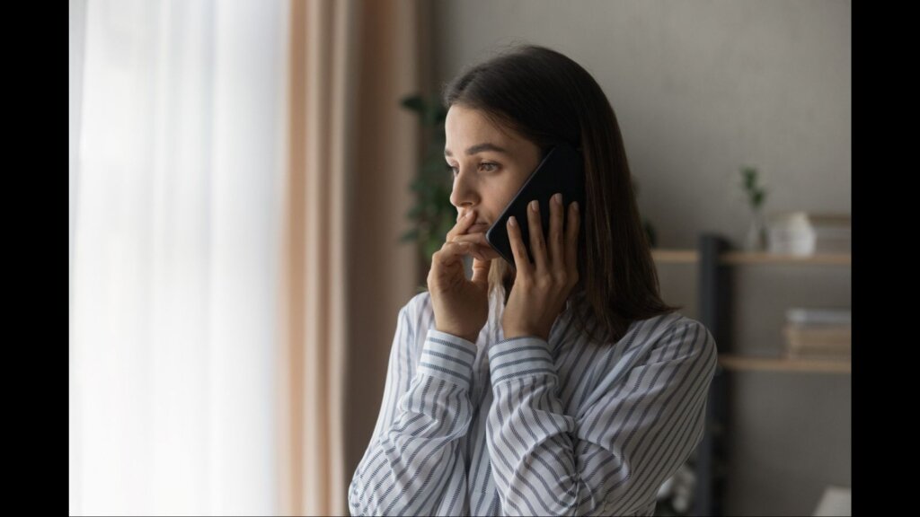 A woman on a phonecall