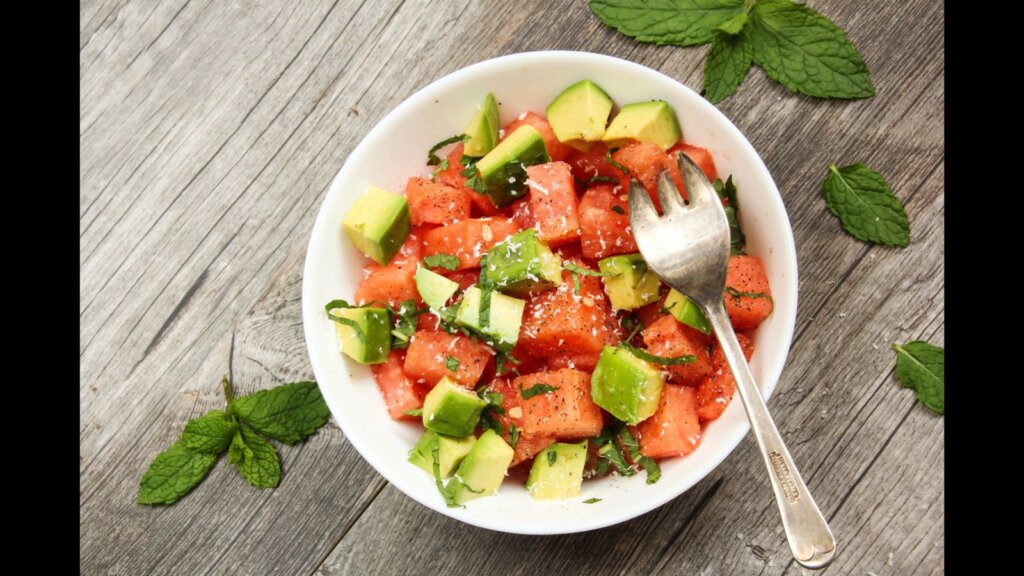 Watermelon Avocado Salad.