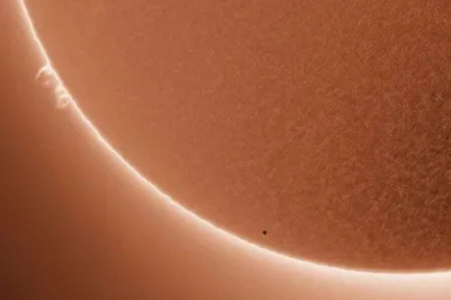 Mercury compared to the sun