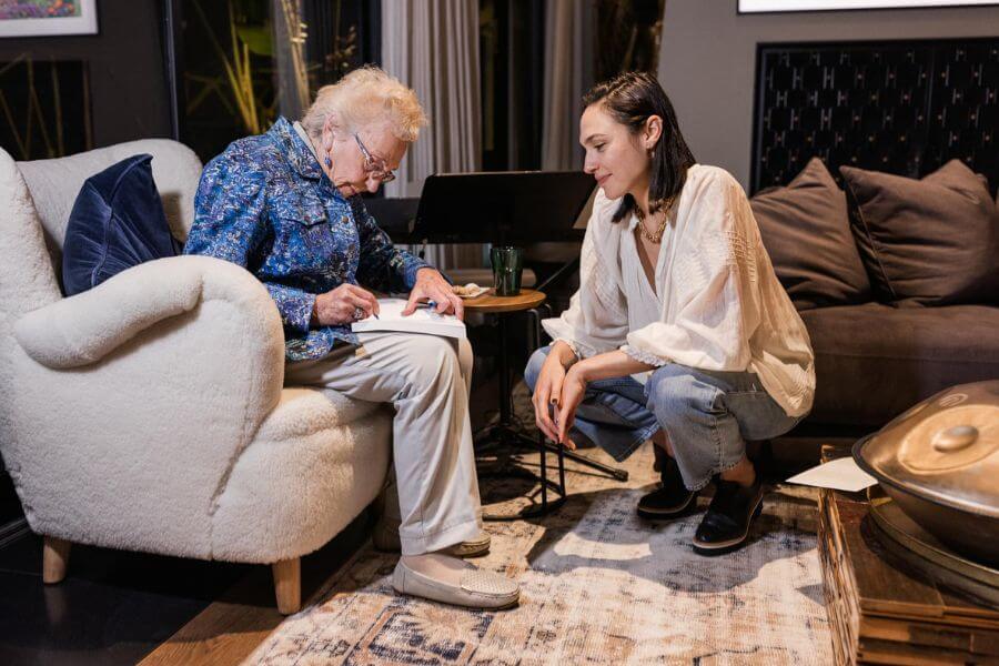 Gal gadot with elderly woman