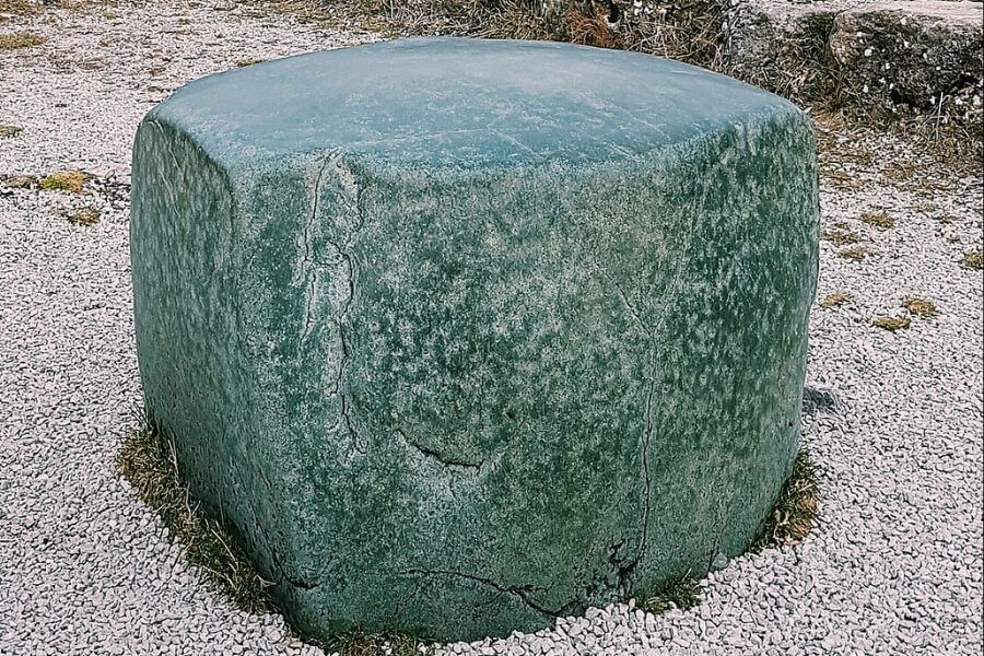 big ancient green rock