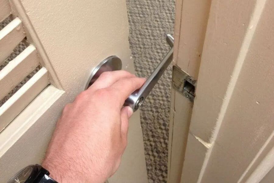 Poorly installed door knob