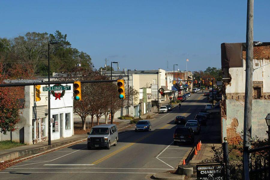 Main road of an average American City