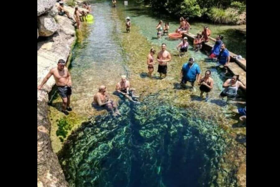 people on a pond