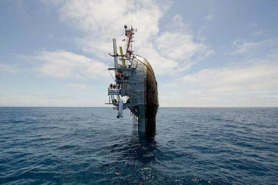 Ship flipped upside down