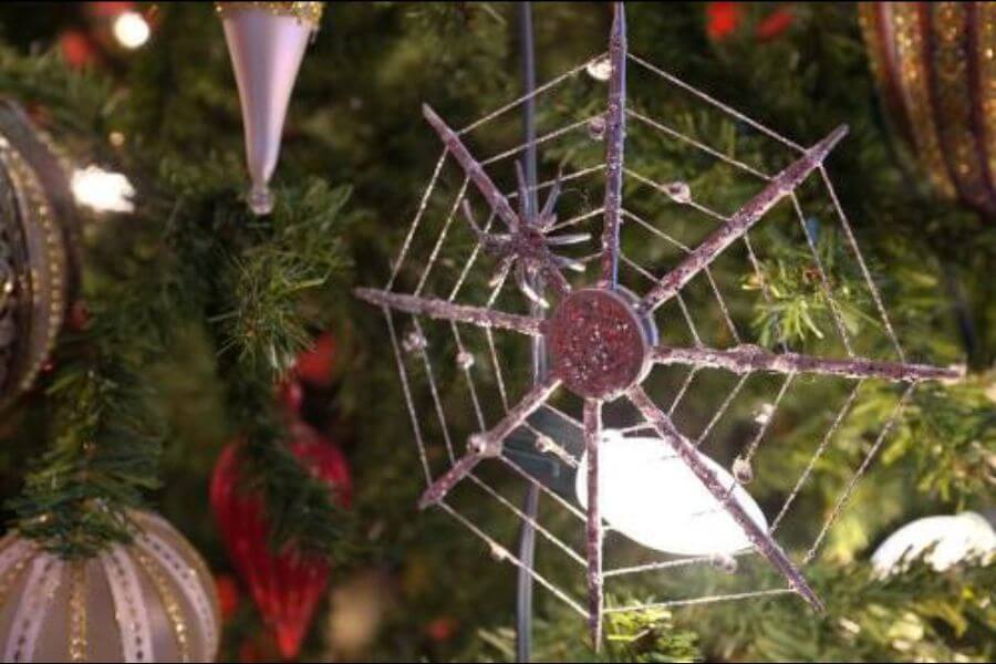 christmas ornament shaped like a spider web