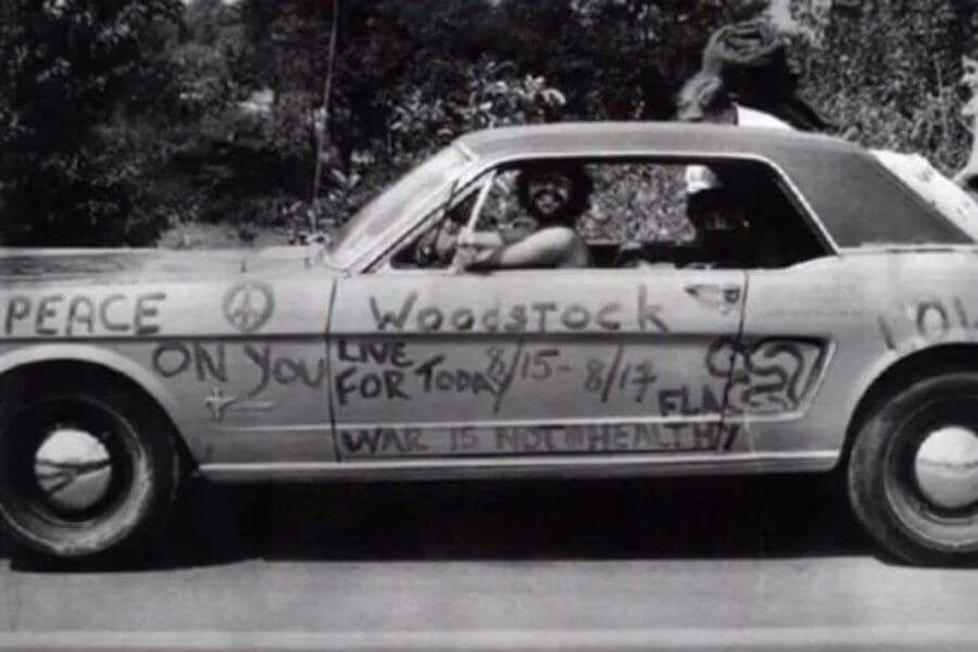 ford mustang at woodstock