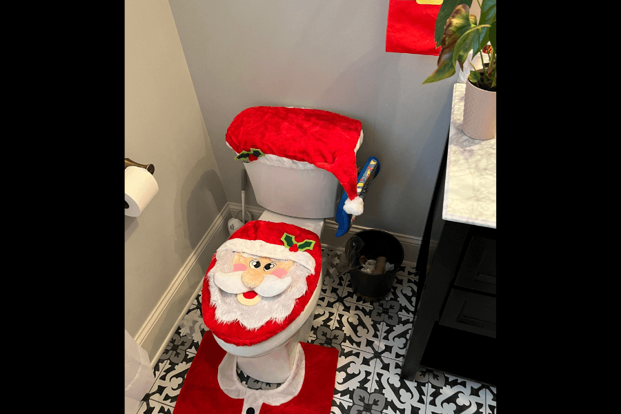 christmas themed toilet