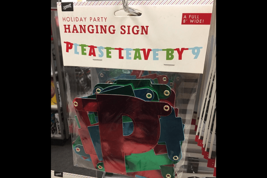 hanging sign please leave by 9