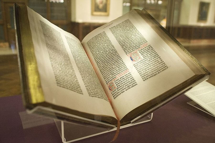 The bible exposed in a museum