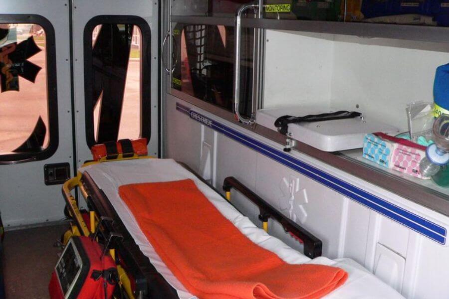 Interior of ambulance