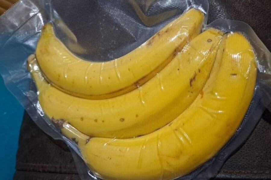 bananas inside plastic bag