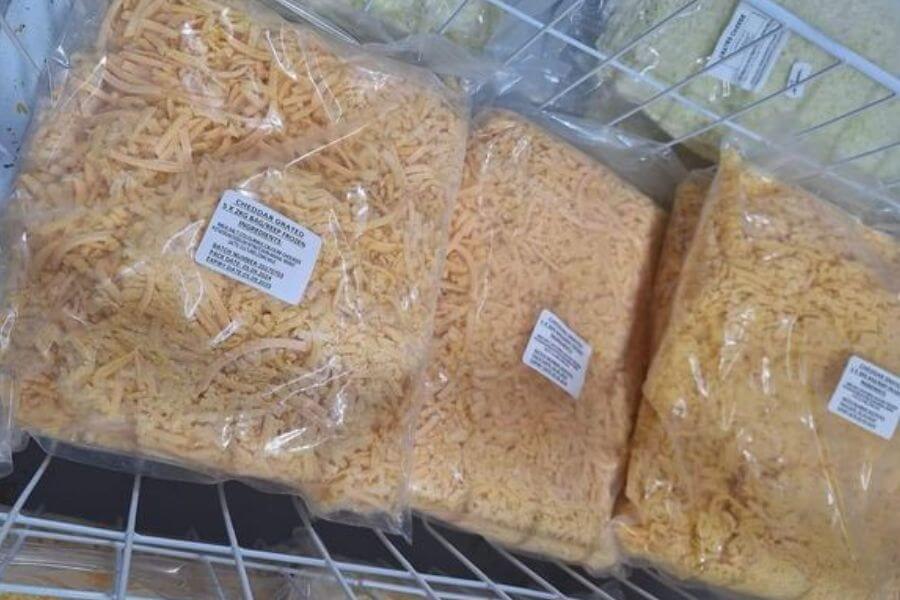 grated cheese inside plastic bag