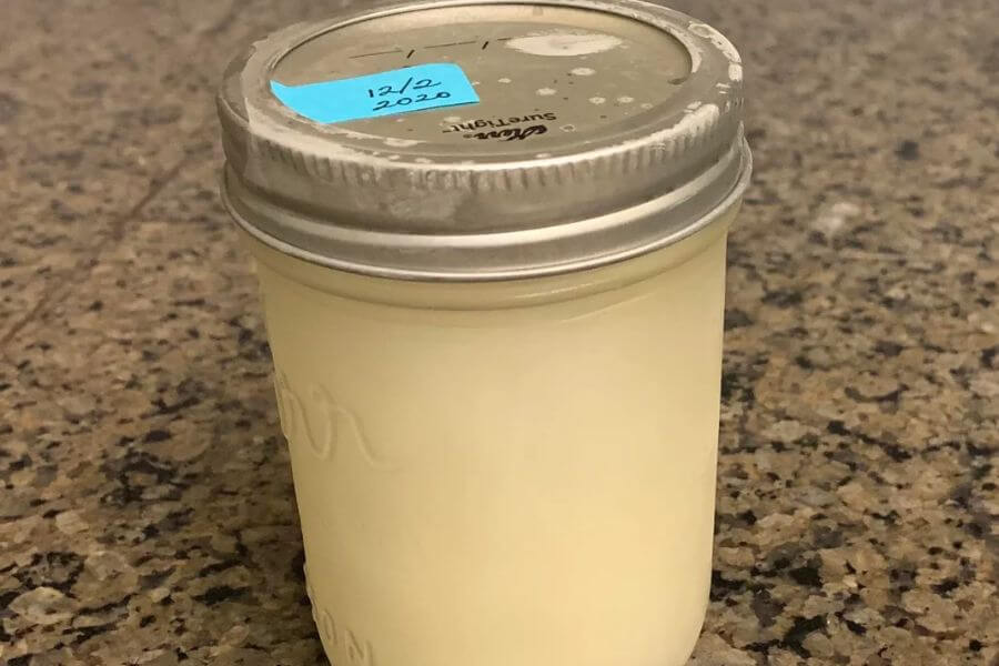 frozen milk inside a jar